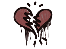 Graffito sigillato (Cuore spezzato Rosso mattone)