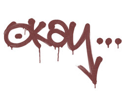Zalakowane graffiti (Okej ceglana czerwień)