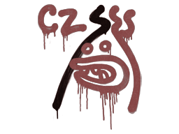 Zalakowane graffiti (Odrzut CZ-75 ceglana czerwień)