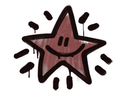 Graffito sigillato (Stella splendente Rosso mattone)