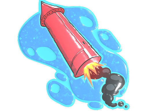 Klistremerke (Big Red Rocket Glitter)