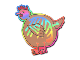 Samolepka (Poorly Drawn Chicken holografická)