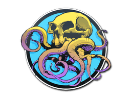 สติกเกอร์ (Sunset Ocean Tentaskull)