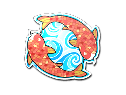 Aufkleber (Twin Koi)
